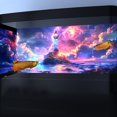 thumbnail image 2 of Blacklight Nature Lighthouse Lake Black Light Aquarium Background, UV Fish Tank Background Starry Sky Terrarium Background with 10 EVA Double-Sided Tape, 48X24IN, 2 of 5