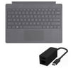 Microsoft Surface Pro Signature Type Cover Platinum + Surface Usb-C To Ethernet/