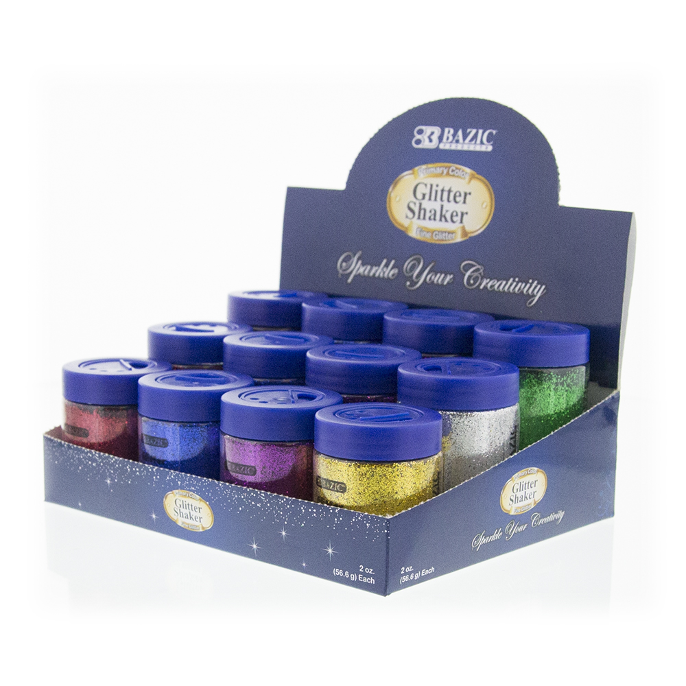 BAZIC 56.6g/2 Oz Primary Color Glitter Shake, Multi Colors Powder