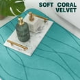 thumbnail image 6 of CHAKME 5 Piece Bathroom Rug Set Non Slip Ultra Absorbent Machine Washable Memory Foam Large 20"x46" & 32"x20" Long 24"x17" Small 18"x16" U Shape Contour 24"x20" Toilet Mat Ocean Ripple blue, 6 of 8