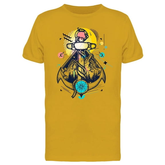 Anchor And Mountains T-Shirt Men -Image by Shutterstock, Male Large