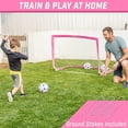 thumbnail image 2 of GoSports Team Tone Portería de fútbol portátil para niños de 4 pies x 3 pies - Red emergente para patio trasero - Rosa, 2 of 6