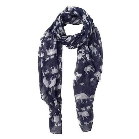 - Peach Couture Chic Trendy Lightweight Animal Print Elephant Wrap Scarf Shawl Grey