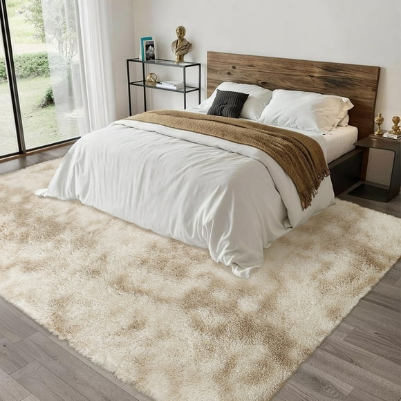 Hasoo 8' x 10' Large Area Rug High-Pile Plush Shag Rug Perfect for Living Rooms, Bedrooms, Dining Rooms, Dark Blue