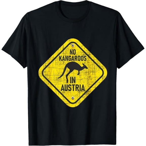 No Kangaroos In Austria - Zookeeper Wildlife Animal Lover T-Shirt men and women can wear, black, white, gifts