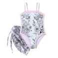 thumbnail image 3 of mgoYE Girl Swimsuit Size 10-12 Girls Swimsuit One-Piece Bathing Suit with Mesh Cover Ups Adjustable Straps Cut Out Swimwear(Black,10-11 Years), 3 of 8