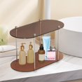thumbnail image 3 of DOLITY 2 Layer Bathroom Storage Rack Shower Shelf Makeup Organizer Counter Vanity Brown, 3 of 6