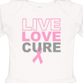 thumbnail image 4 of Inktastic Live Love Cure Breast Cancer Boys or Girls Long Sleeve Baby Bodysuit, 4 of 5