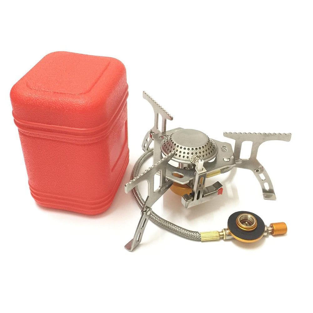 Camping Convenient mini Gas-Burner Fishing Outdoor Cooking Picnic Stove Cook Set 