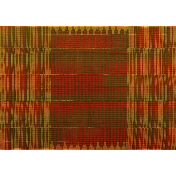 Ahgly Company Machine Washable Indoor Rectangle Oriental Yellow Traditional Area Rugs, 2' x 5'