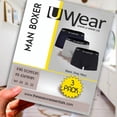 thumbnail image 5 of U-Wear Men’s Cotton Underwear Boxer Shorts 3 Pack Briefs For Men, Black/Gray/Navy, M, 5 of 11