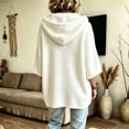 thumbnail image 4 of Oversized Short Sleeve Hoodie for Women Casual Loose Batwing Half Sleeve Hooded Sweatshirt with Front Pocket Color Relaxed Fit Pullover Hoodie Daily Streetwear, 4 of 4