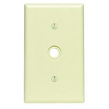 Leviton 86018 Ivory Single Gang .406" Cable Strap Mount Wall Plate with .625" Knockout