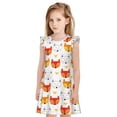 thumbnail image 1 of Balery Cute Fox with Heart Camisón de princesa para niñas, pijama de algodón con mangas abullonadas, suave y bonito.-XX-Large, 1 of 6