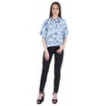 thumbnail image 2 of Moomaya WoMen's Printed Top Collar Neck Button-Down Shirt Short Sleeve Tunic, 2 of 8