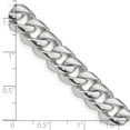 thumbnail image 2 of 14K White Gold Curb Chain Necklace 22 inch 9.6 mm Hand Polished Rounded Link with Box Catch Clasp, 2 of 2