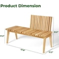 thumbnail image 3 of Melino Wooden Convertible Bench Picnic Table, Outdoor Bench Wood, FSC Certified Acacia, 500Lbs Weight Capacity, Park Bench for Outdoors, Porch, Balcony - Large Size, 3 of 9