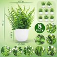 thumbnail image 2 of Der Rose 8 Pack Small Artificial Potted Plants for Home, Office, Farmhouse, Bathroom, and Bedroom Decor, 2 of 6