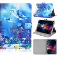 thumbnail image 1 of Universal 8.0 inch Tablet Case, 8 inch Tablet Cover, Travel Portable Protective Folio PU Leather Stand Shell Casewith 4 Fixed Ringsfor All Kinds of 8., 1 of 4