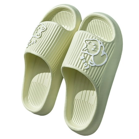 

PEASKJP Summer Sandals For Women 2023 Women Home Solid Slippers Beach Soft Bottom Breathable Round Toe Slippers Thong Strappy Summer Shoes Green 7.5