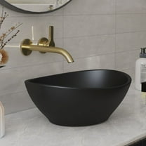 DeerValley DV-1V0011 Horizon Ceramic Oval Vessel Sink for Bathroom Kitchen,Freestanding Type