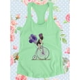 thumbnail image 3 of French Bulldog On A Unicycle Racerback Tank Women -Fab Funky Designs, Female Small, 3 of 4