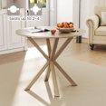 thumbnail image 2 of Gymax Table de Salle à Manger Rond de Style Ferme de 36 Pieds' pour 4 avec Base Piédestal Stable à Intersection Gris, 2 of 10