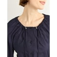 thumbnail image 3 of Free Assembly Women's Gathered Neck Cotton Maxi Dress with Long Sleeves, XS-XXXL, 3 of 3