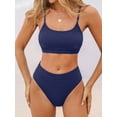 thumbnail image 6 of Cupshe Women's Bikini Set Two Piece Swimsuits High Waisted Scoop Neck Spaghetti Adjustable Straps Textured, Size XS-XL, 6 of 6