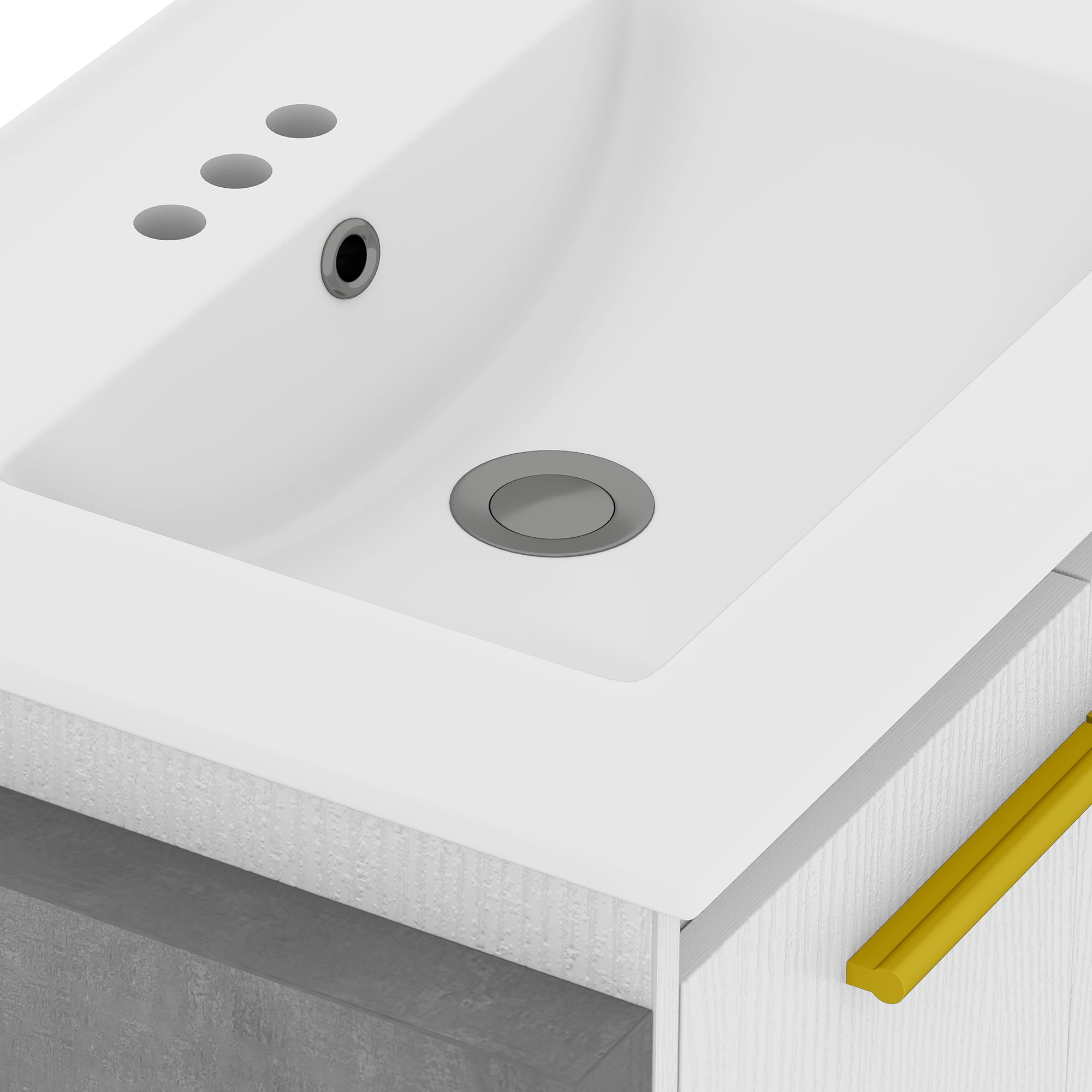 Uforic 24 Inch Floating Bathroom Vanity with Sink, Wall Mounted Modern Bathroom Vanity Cabinet with Double Extra Large Doors, White