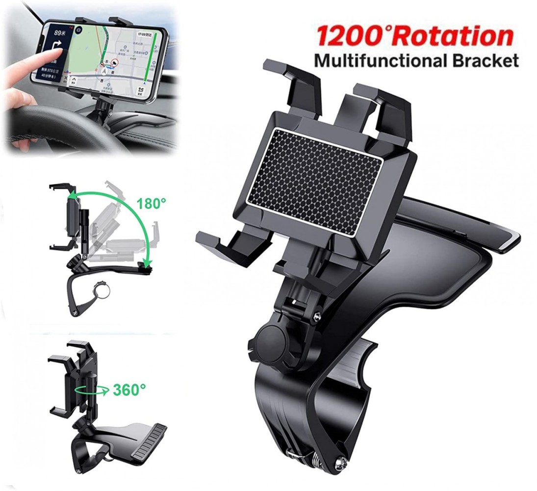 Car Phone Holder Adjustable 1200 Degree Rotating Dashboard Mobile Phone