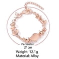 thumbnail image 2 of Zuiguangbao Women's Simple Pink Flash Opal Leaf Rose Gold Bracelet Fashion Jewelry Valentine's Day Gift Bracelet, 2 of 6