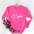 thumbnail image 5 of Women's Valentine's Day Printed Long Sleeve Round Neck Sweatshirt With Heart Designs, 5 of 9