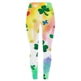thumbnail image 5 of UVEASISHA St Patricks Day Leggings for Women Colorful Shamrock Printed Gradient Yoga Pants High Waisted Milk Silk Workout Pant Festive Photo Tights Yellow XXL, 5 of 6
