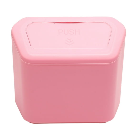 KALLORY Car Trash Can Pink Plastic for Vehicle with Press Lid Design 1Pcs 6.5X5.7in