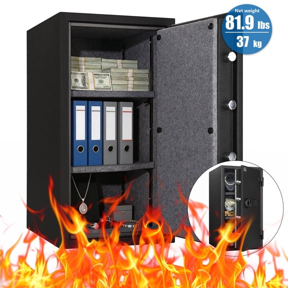 TigerKing Fireproof Steel Safe Box with Digital Lock, 3.47 Cubic Feet, Large Home and Office Safe
