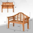 thumbnail image 3 of Gymax Foldable Patio Wooden Bench Garden Loveseat with Crown-Like Backrest, 3 of 9