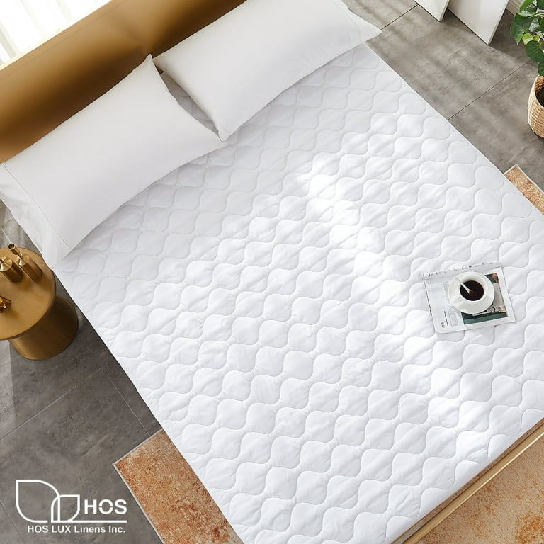 Quilted Waterproof Mattress Protector Pad Twin Size for Air Mattress Soft  Noiseless Fitted Matress Cover with Elastic Pocket White