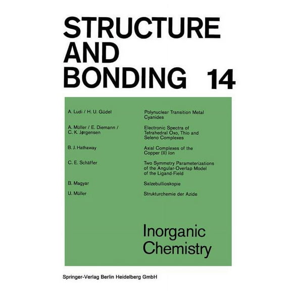 Structure and Bonding Inorganic Chemistry, Book 14, (Paperback)
