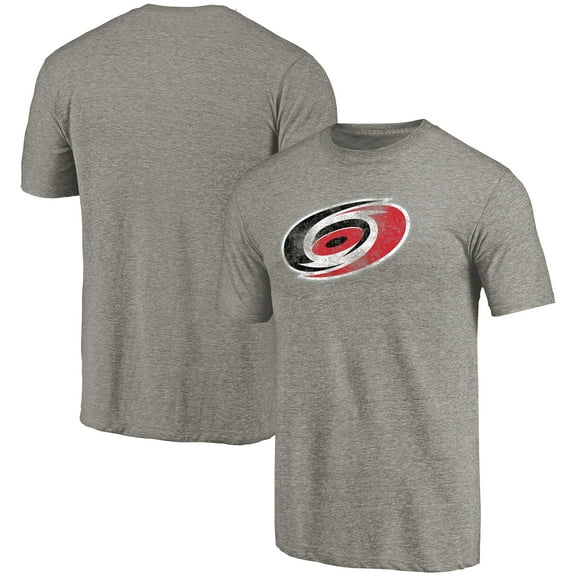 Men's Ash Carolina Hurricanes Distressed Team Logo Tri-Blend T-Shirt