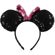 Minnie Mouse Ears Headband, Pink and White Polka Dot Bow