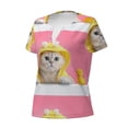 thumbnail image 2 of Naloa A Funny Cat Print T-Shirts Short Sleeve V Neck Tees for Women Fashion Tops Trendy Lightweight Soft Casual Summer Outfits Clothes, 2 of 5