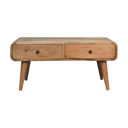 Lesuto Sonata Oak-ish Coffee Table - Scandinavian Style, Wood, 2 Drawers