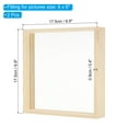 thumbnail image 2 of Unique Bargains 6x6 Wood Picture Frames, 2 Pack Double Sided Acrylic Plant Specimens Frame Natural Color, 2 of 5