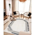 thumbnail image 4 of Modern Frame Border Abstract Rug Contemporary 2x7 Runner Area Rug For Living Room Carpet, 4 of 9