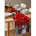 thumbnail image 3 of Table Runners 60 Inches Long Dress Scarves, Red Christmas Farmhouse Kitchen/Dining Table Runner, Small Coffee Tablerunners, Xmas Snowman Snowflake Tree Black Grey 13x60 Inch, 3 of 7