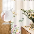 thumbnail image 3 of No Hook Shower Curtain, Pink Purple Flower Shower Curtains for Bathroom with See Through Top Window, Spring Farmhouse Country Floral Leaf Waterproof & Washable Bath Curtain Standard 72"x72", 3 of 9