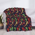 thumbnail image 3 of Honeii Red Chili print throw blanket, crafted from cozy cotton flannel, offers versatile home decor as a bedding suitable for all seasons.-50"x40", 3 of 6