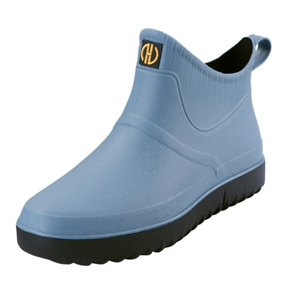 jovati Men Fashion Casual Outdoor Waterproof Short Ankle Rain Boots Slip On Water Shoes
