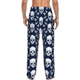 thumbnail image 6 of Cauagu white arrow Skull Mens Pajama Pants Sleep & Lounge Pants,PJ Bottoms with Pockets-Large, 6 of 7